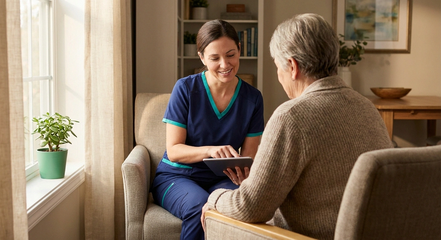 Patient talking with an oncology nurse about nerve pain symptoms and treatment options