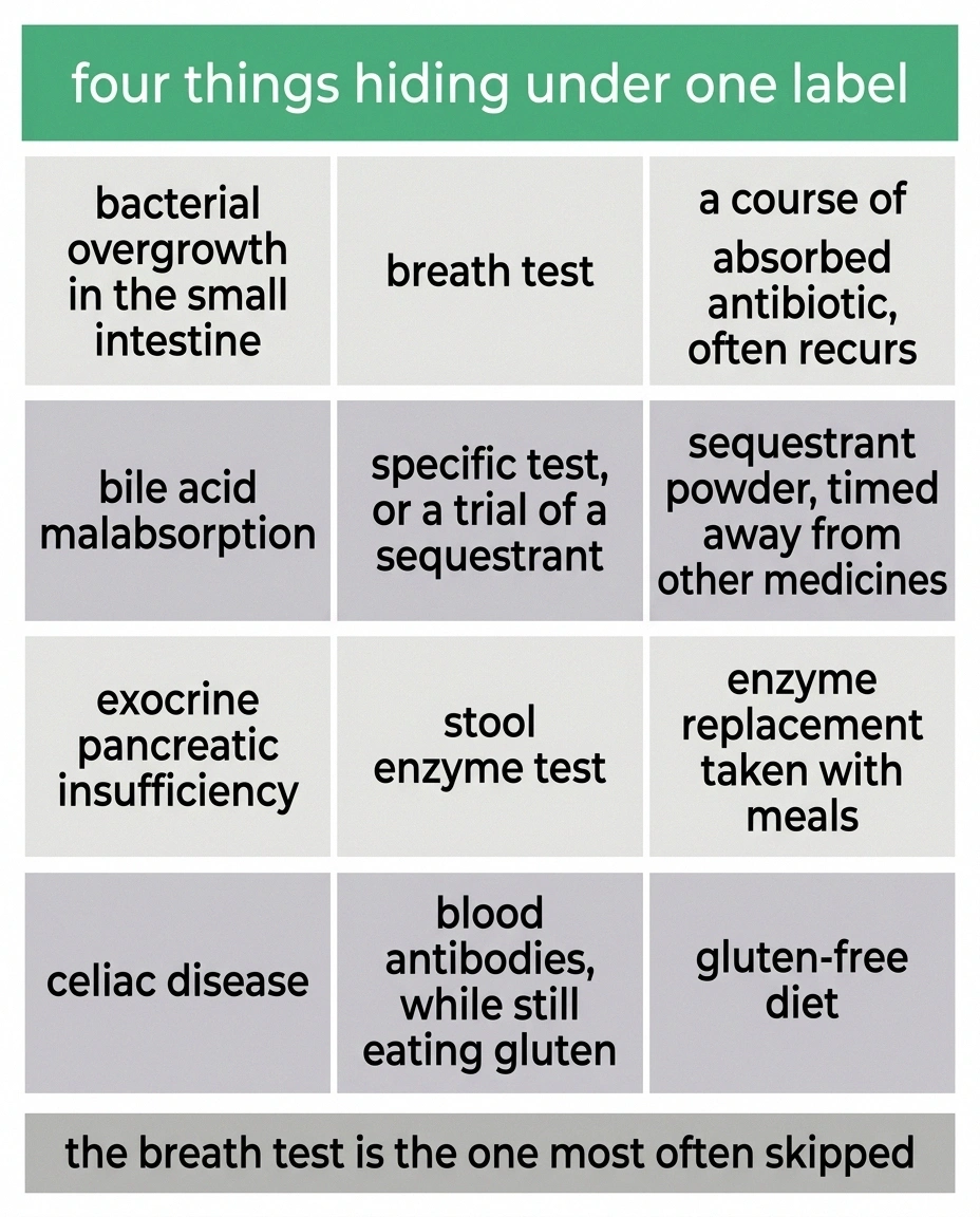 Card pairing four treatable conditions with the test that identifies each.