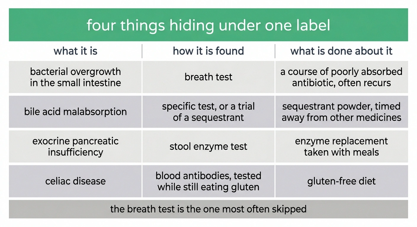 Card pairing four treatable conditions with the test that identifies each.